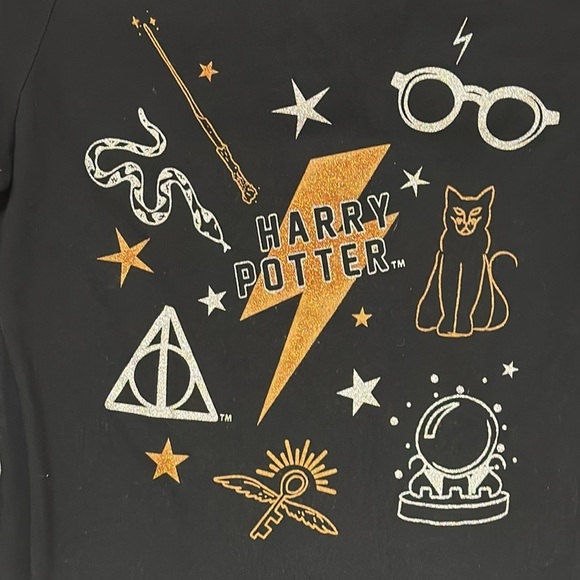 Harry Potter Glitter Graphics Long Sleeve Tee , L (14) - Picture 4 of 6